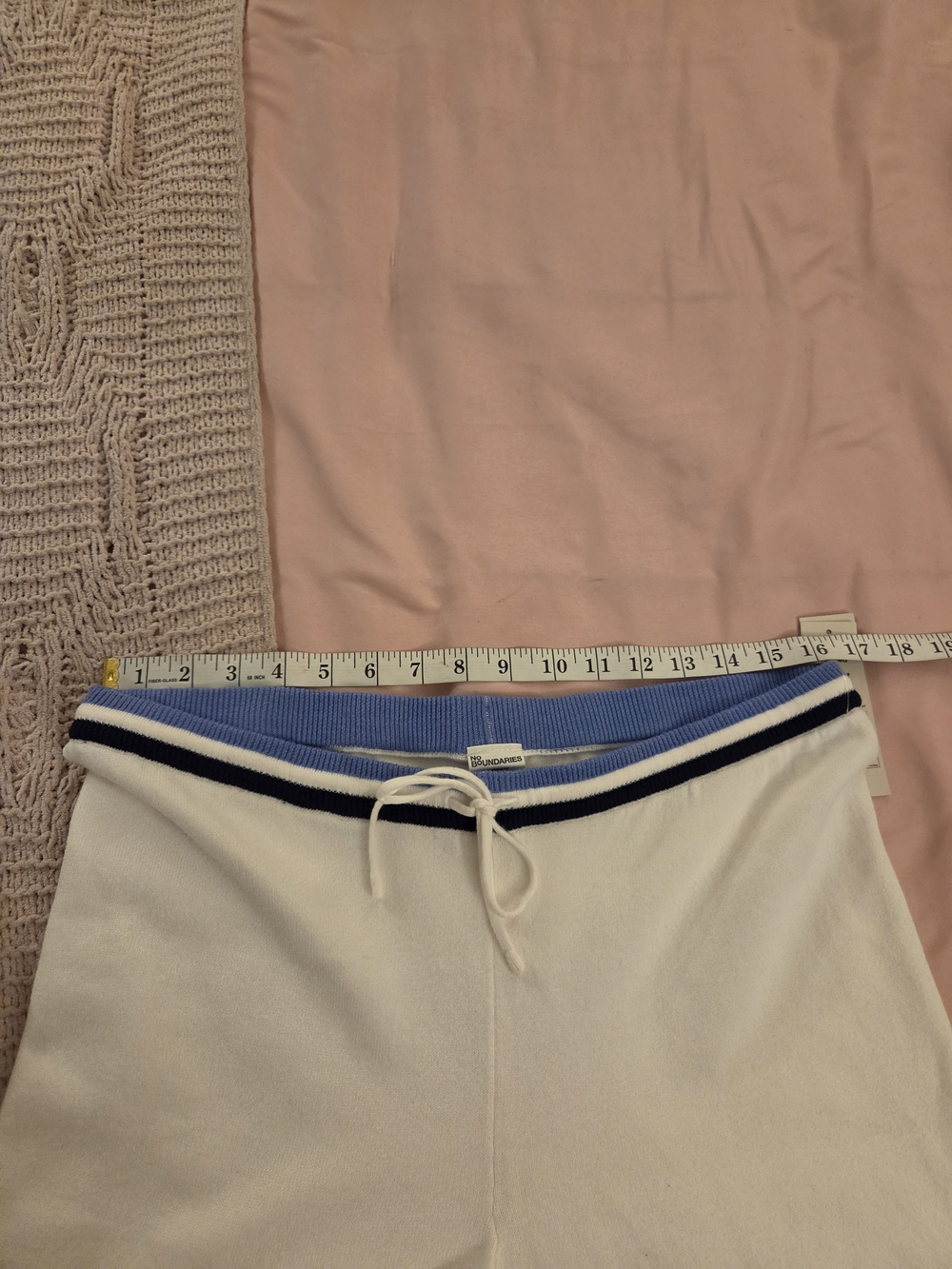 No Boundaries White Tee with Light Blue Trim 2 Pc Set - Picture 4 of 8